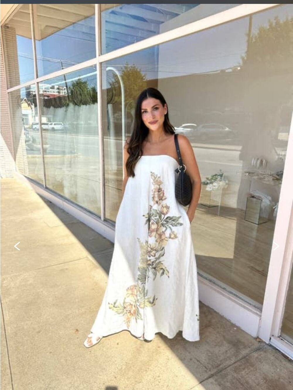 Significant Other Parisa Linen Floral Strapless Maxi Dress AU14/US10